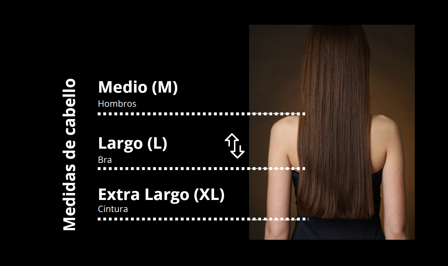Medidas de cabello Tribeca Hair Studio - S, M, L, XL
